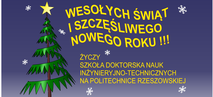 Zdjęcia przedstawia życzenia świąteczne i noworoczne, zamieszczone obok obrazu choinki